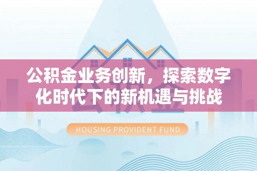 腾冲公积金业务创新，探索数字化时代下的新机遇与挑战