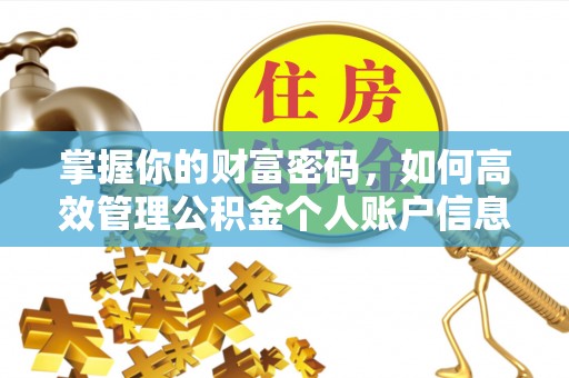 腾冲掌握你的财富密码，如何高效管理公积金个人账户信息