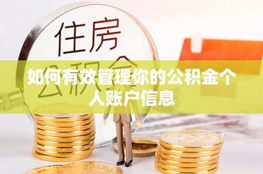 腾冲如何有效管理你的公积金个人账户信息