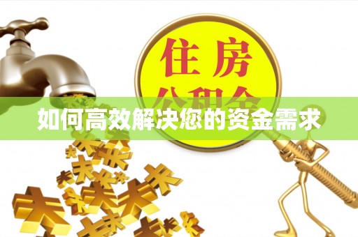 腾冲如何高效解决您的资金需求